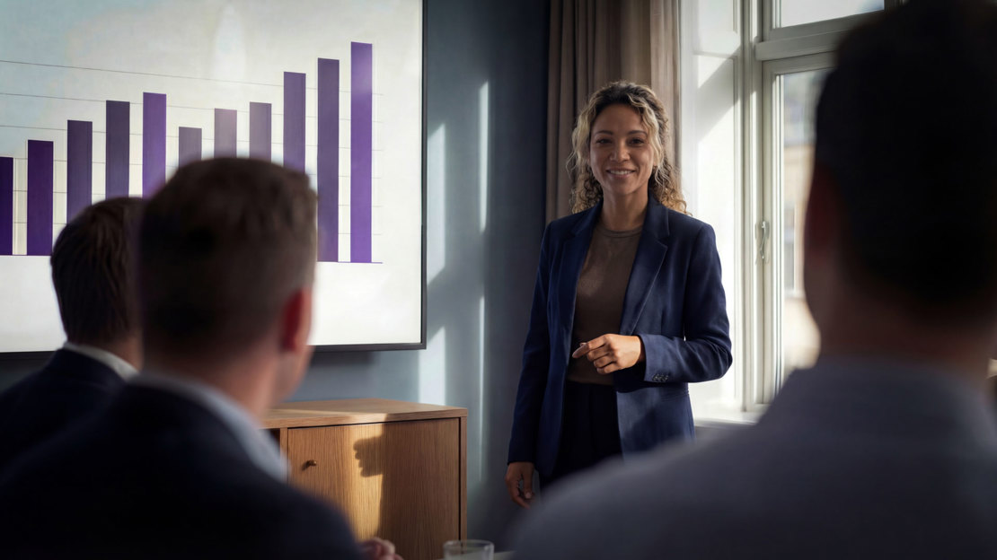 Dataanalytiker som analyserer og presenterer innsikt